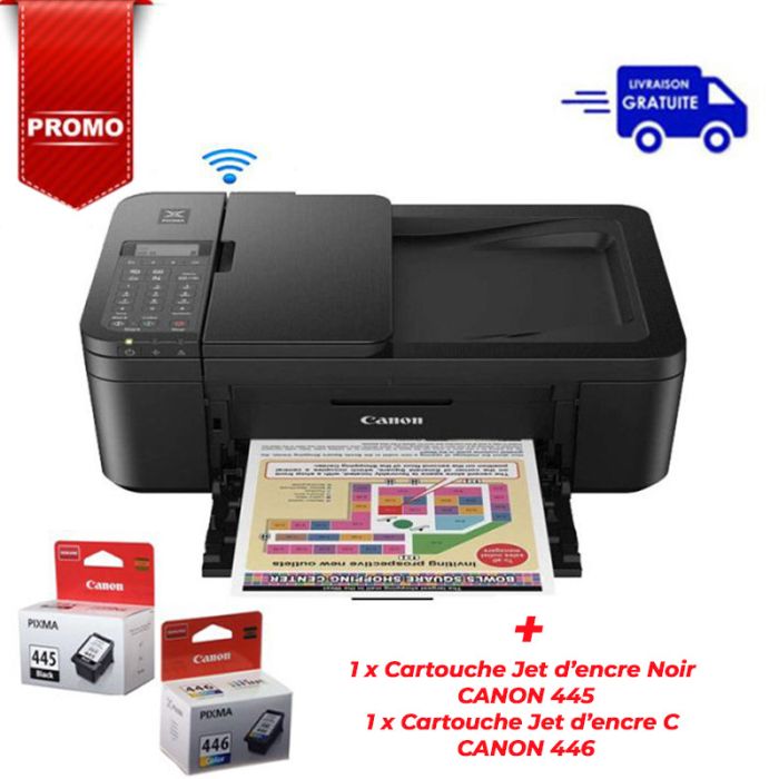 Imprimante Jet D'encre CANON Pixma TR-4640 Multifonction 4En1 WIFI Couleur - Noir