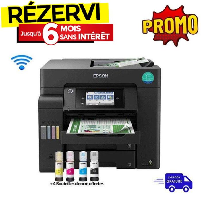 Imprimante Jet d'Encre EPSON ECOTANK ITS L6550 4En1 Couleur Wifi - Noir