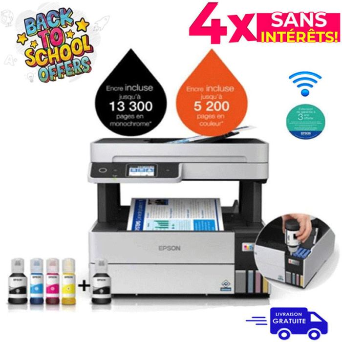 Imprimante Jet d'Encre EPSON ECOTANK L6490 4En1 Couleur Wifi