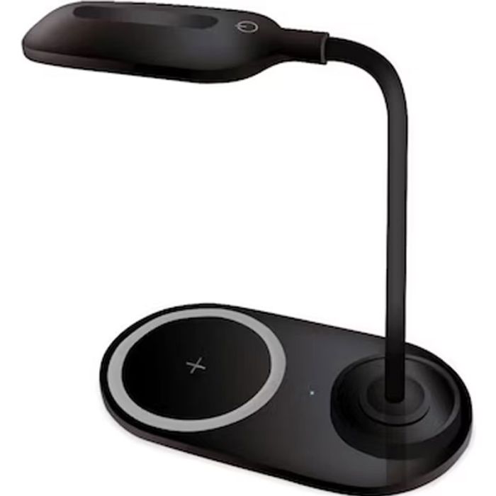 Lampe de bureau LED PLATINET Avec Chargeur Sans Fil 10W - Noir