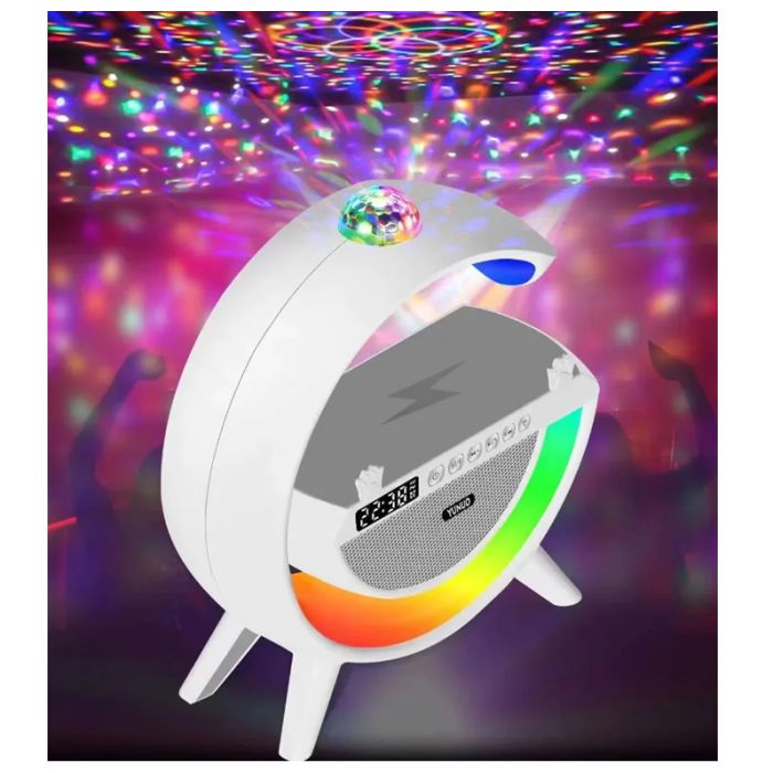 Lampe Led Avec Jeu De Lumière Et Haut-Parleur Bluetooth + Chargeur Sans Fil G2388