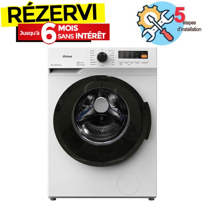 Lave Linge Frontal ORIENT OW-F7V03B 7Kg - Blanc