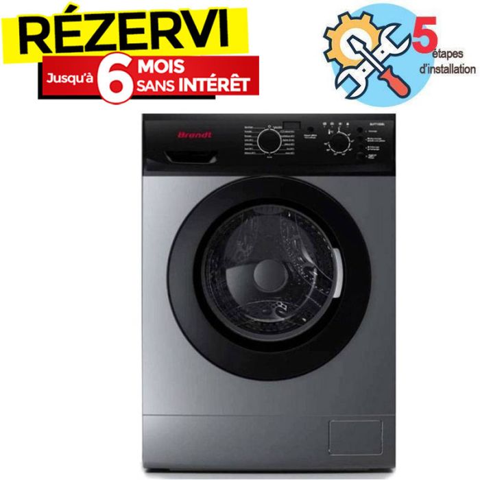 Lave Linge Frontal BRANDT BLF715SBL 7 Kg - Silver