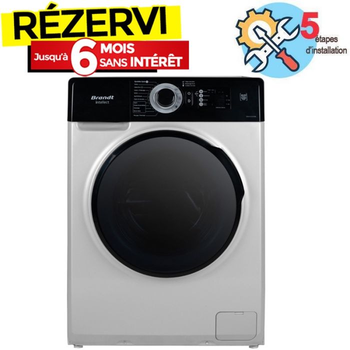 Lave Linge Frontal BRANDT Hublot BAM1052SDBL 10.5kg - Silver