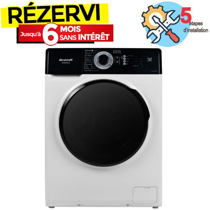 Lave Linge Frontal BRANDT Hublot BAM1052WBL 10.5kg - Blanc