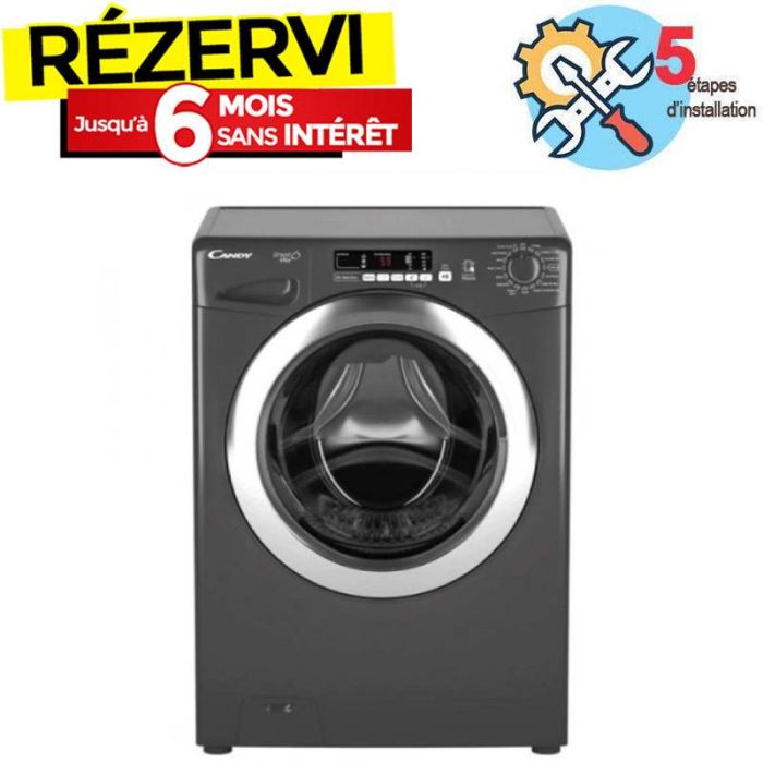 Lave Linge Frontal CANDY GVS149DC3R-80 9 Kg - Silver