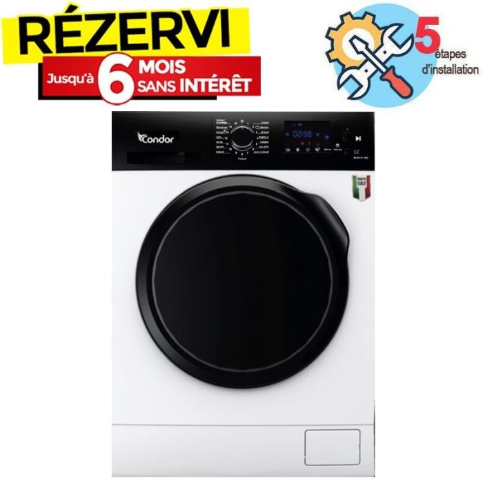 Lave linge Frontal CONDOR CON-F812D 8Kg - Blanc