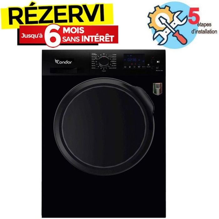 Lave linge Frontal CONDOR CON-F812DB 8Kg - Noir