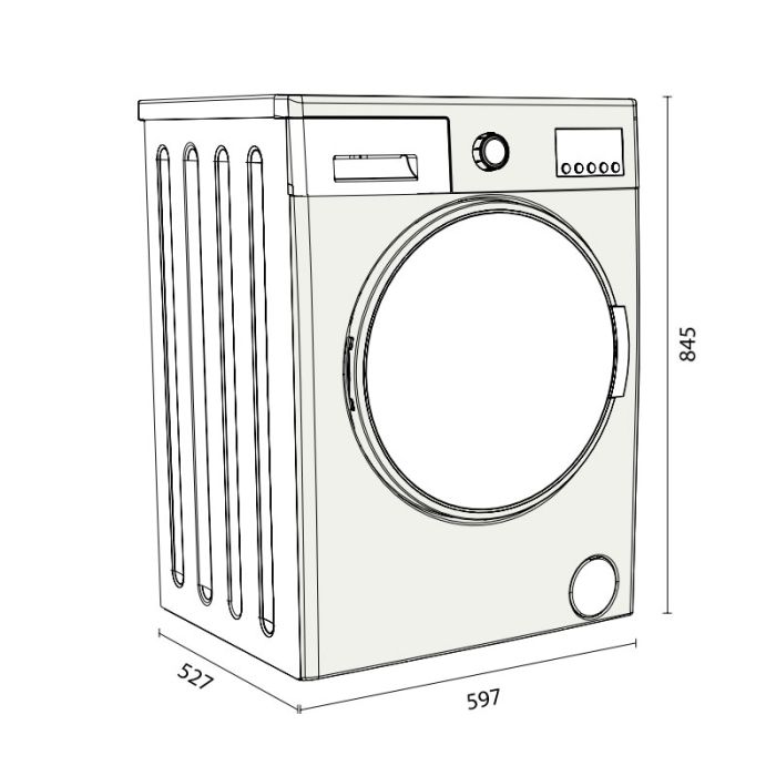 Lave linge Frontal FOCUS F1208W 8kg - Blanc