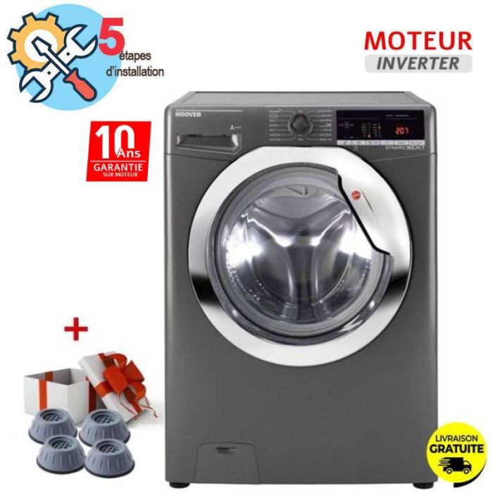 Lave linge Frontal HOOVER DXOA49C3R-80 Smart 9 Kg - Silver