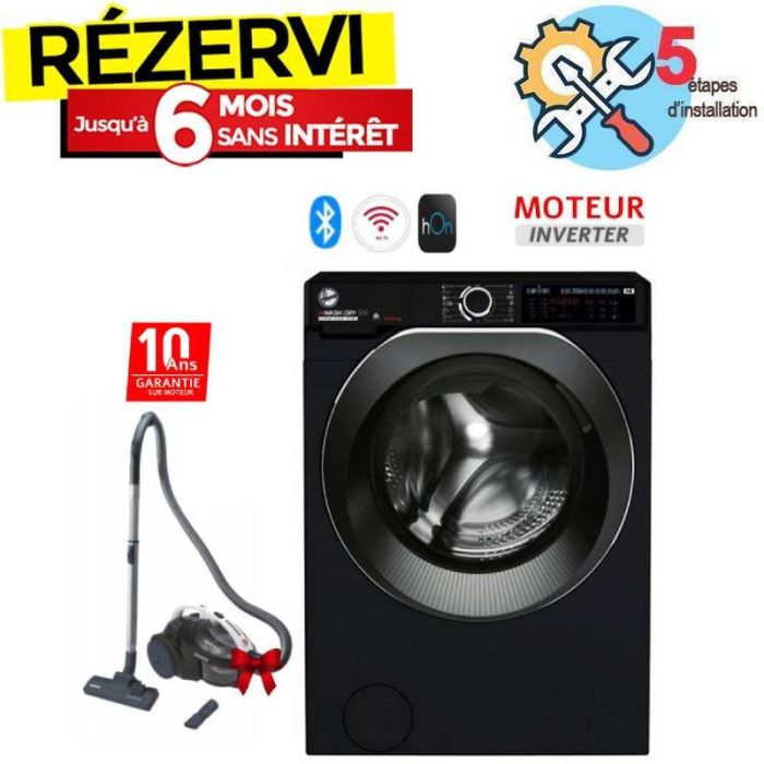 Lave linge Frontal HOOVER HW414MBCB-1 14 Kg - Noir