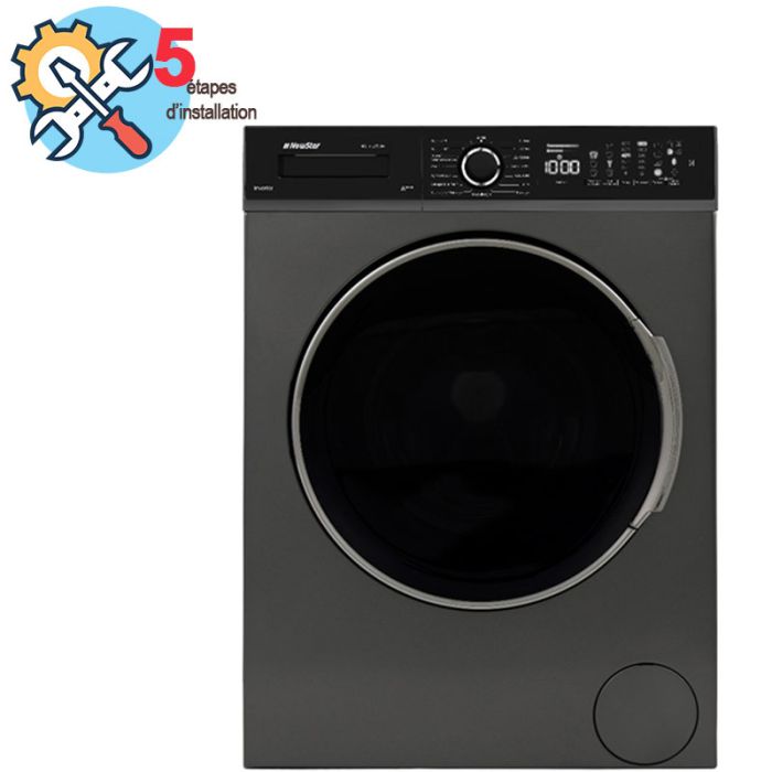 Lave linge Frontal Inverter NEWSTAR MFA1012CT3DX 10kg - Dark Inox