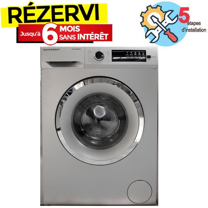 Lave linge Frontal SCHNEIDER SCLL810EXPS 8Kg - Silver