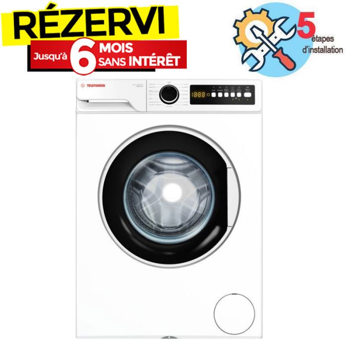 Lave Linge Frontal TELEFUNKEN MACH-8KG1200TW 8kg - Blanc