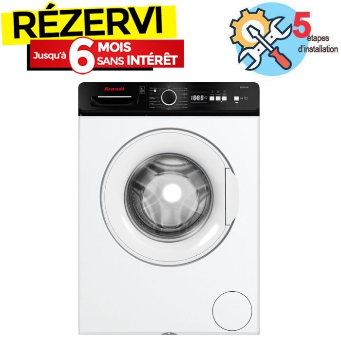 Lave Linge Frontal BRANDT BLF842W 8kg - Blanc