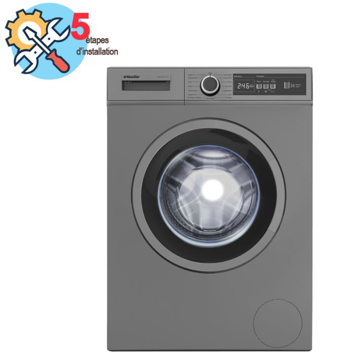 Lave Linge Frontal NEWSTAR MFA0610CT1DS 6kg - Silver