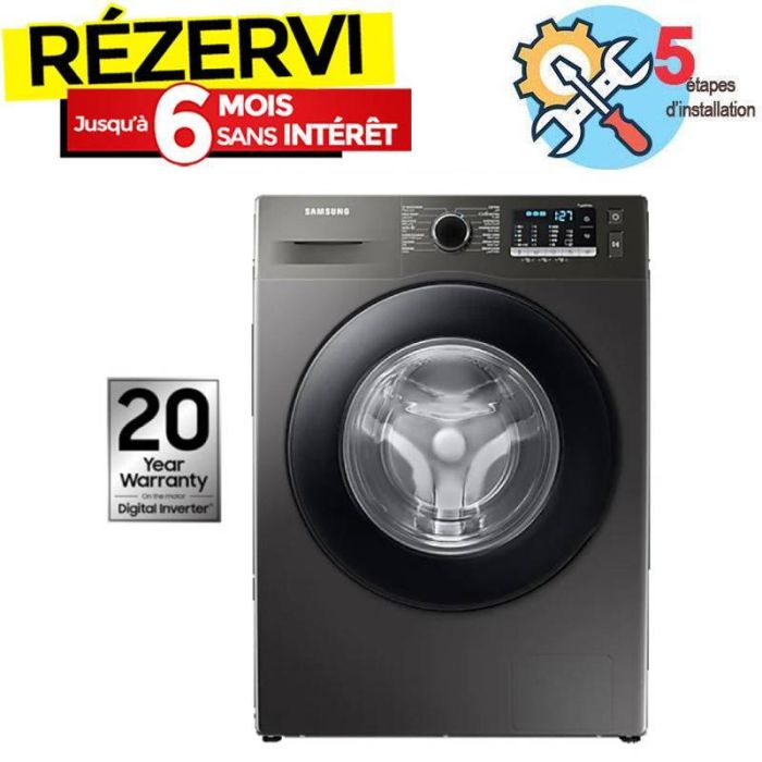 Lave Linge Frontale SAMSUNG WW70TA046AX1MF 7Kg - Silver