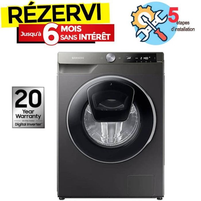 Lave Linge Frontal SAMSUNG WW90T654DLN Eco Bubble 9Kg - Inox