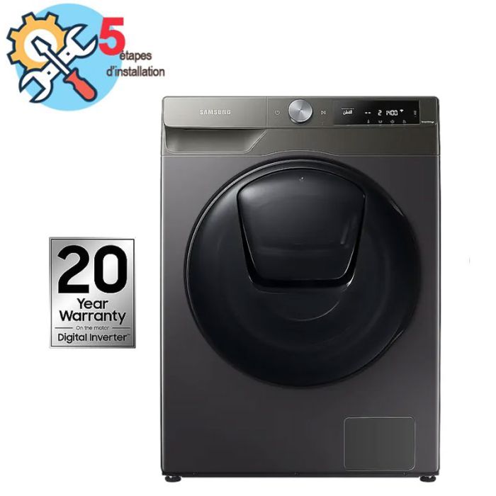 Lave linge séchant Frontale SAMSUNG 10.5 Kg - Silver (WD10T654DBNLO)