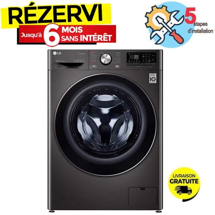 Lave linge Séchant Frontal LG F4R5VGG2E 9 Kg - Silver