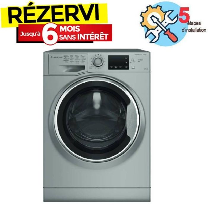 Lave-linge Séchant Inverter ARISTON NBD96SSEX 9kg - Silver