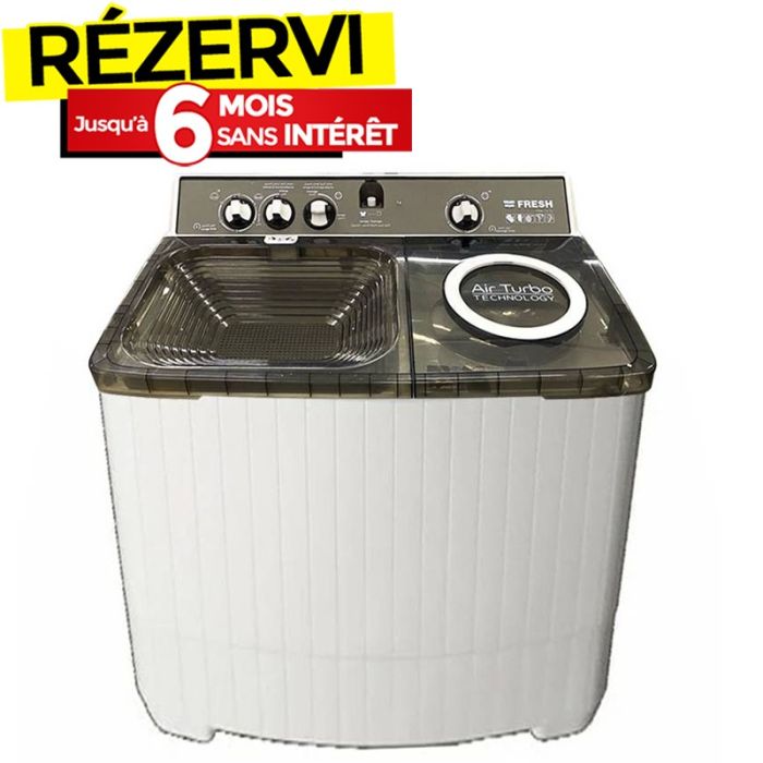 Lave Linge Semi-Automatique FRESH TTW-13G 13kg - Blanc&Gris
