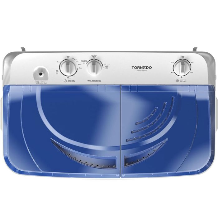 Lave Linge Semi-Automatique TORNADO TWH-Z12DNE-W 12Kg - Bleu