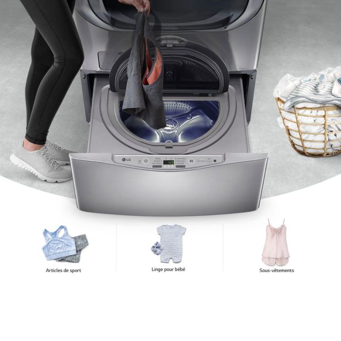 Lave linge Smart TWINWash LG F8K5XNK4 2Kg - Inox