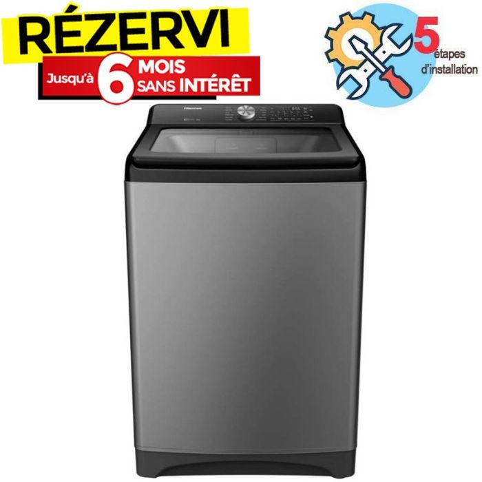Lave linge Top HISENSE WT3T1723UT 17kg - Silver