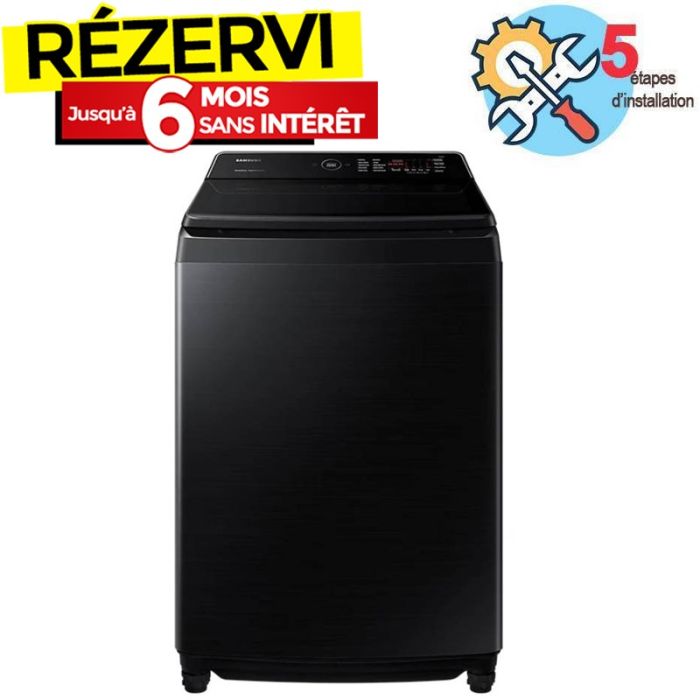 Lave Linge Top SAMSUNG WA19CG6745BVRQ 19Kg - Noir