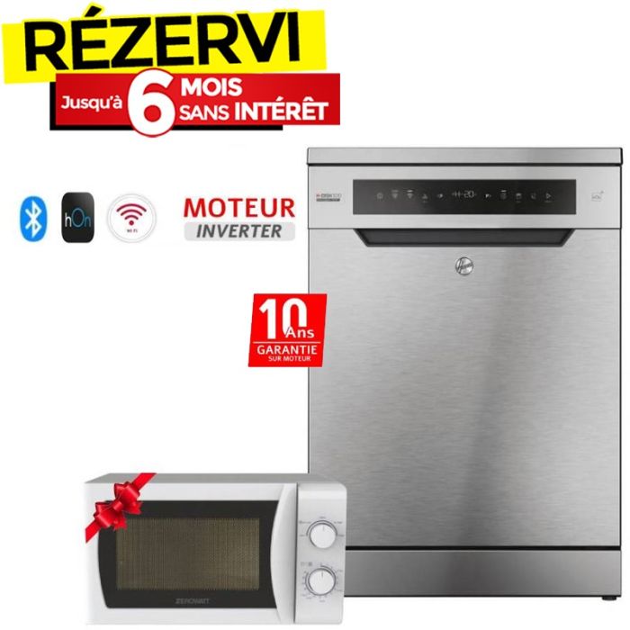 Lave vaisselle Inverter HOOVER 16 Couverts HF6C7F0X-17 - Inox