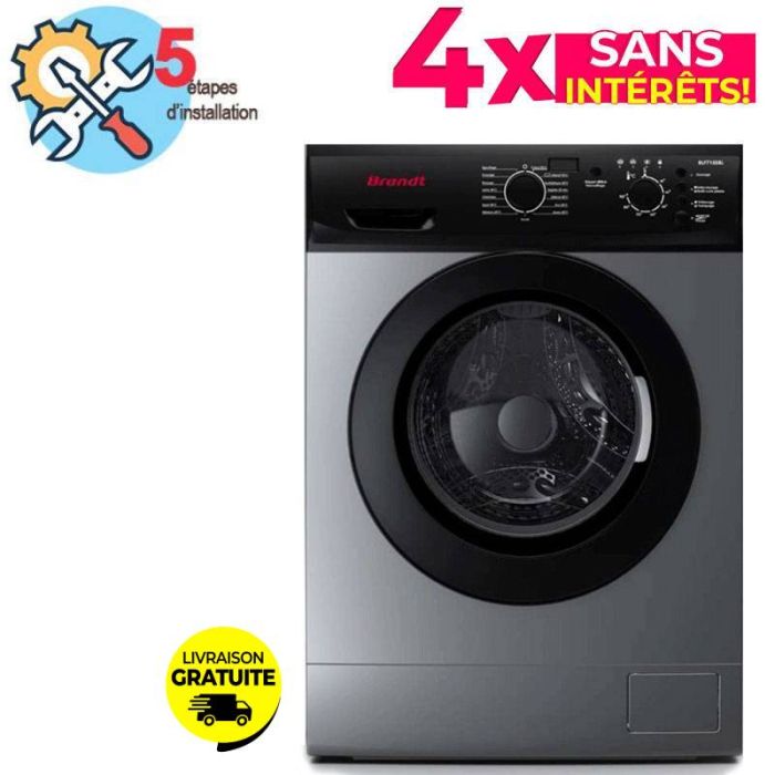 Lave Linge Frontal BRANDT BLF715SBL 7 Kg - Silver