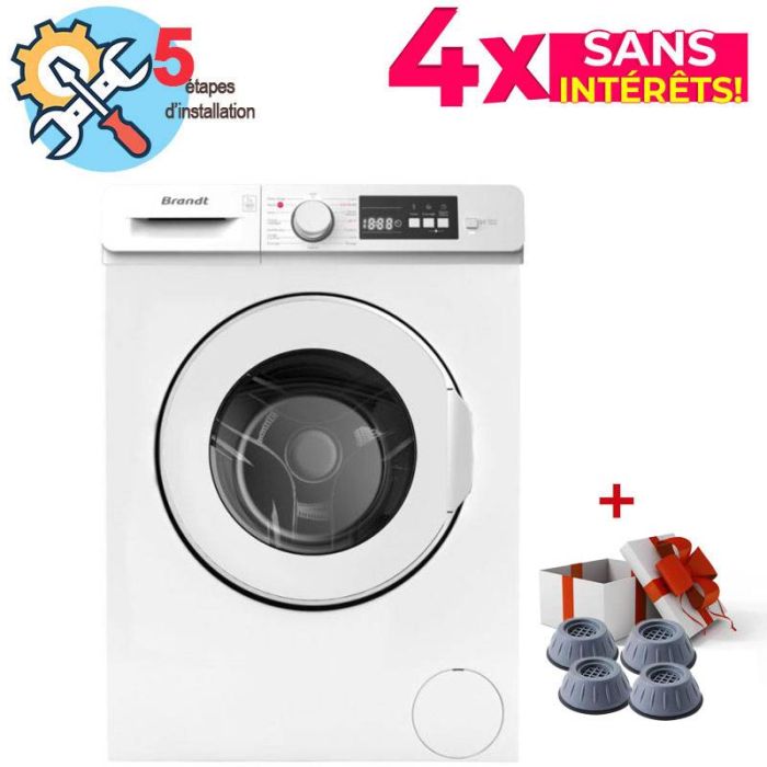 Lave Linge Frontal BRANDT BLF842W 8kg - Blanc