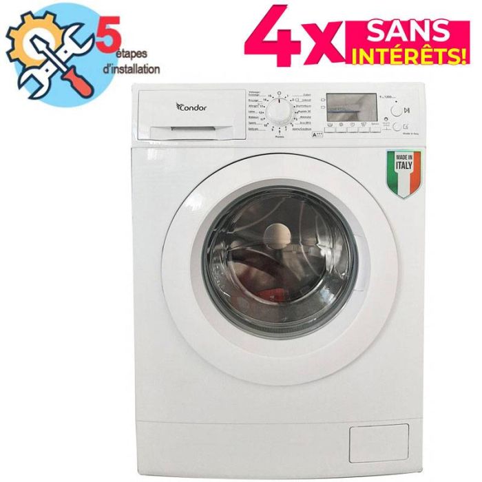 Lave linge Frontal CONDOR CON-F912D 9Kg - Blanc