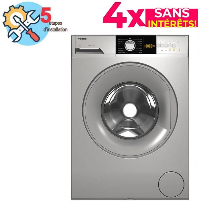 Lave linge Frontal FOCUS F1208S 8kg - Silver