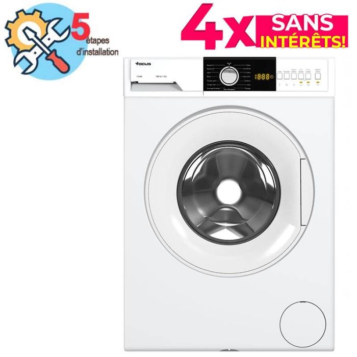 Lave linge Frontal FOCUS F1208W 8kg - Blanc