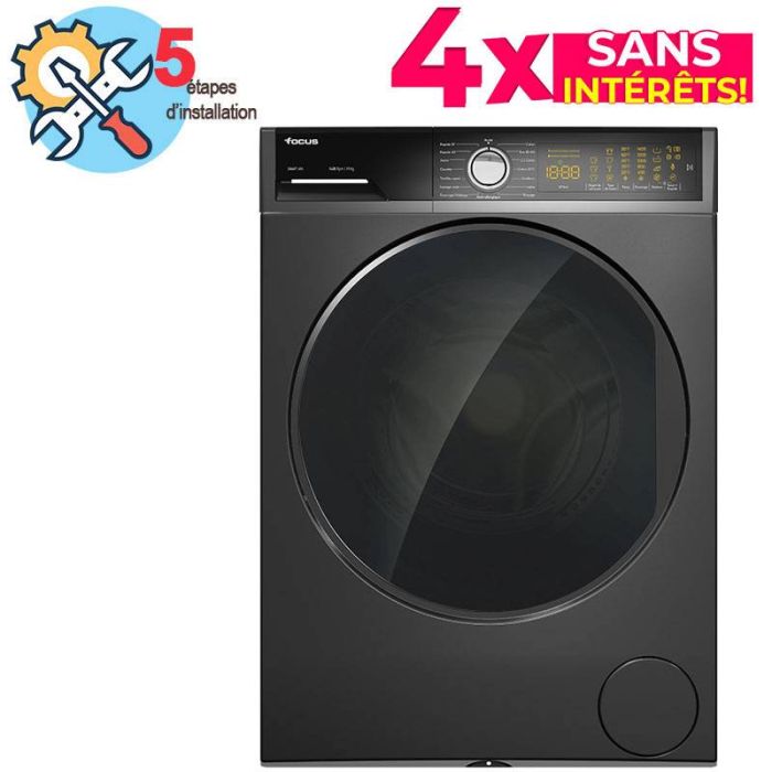 Lave linge Frontal FOCUS SMART 1411 11kg -  Gris Foncé 