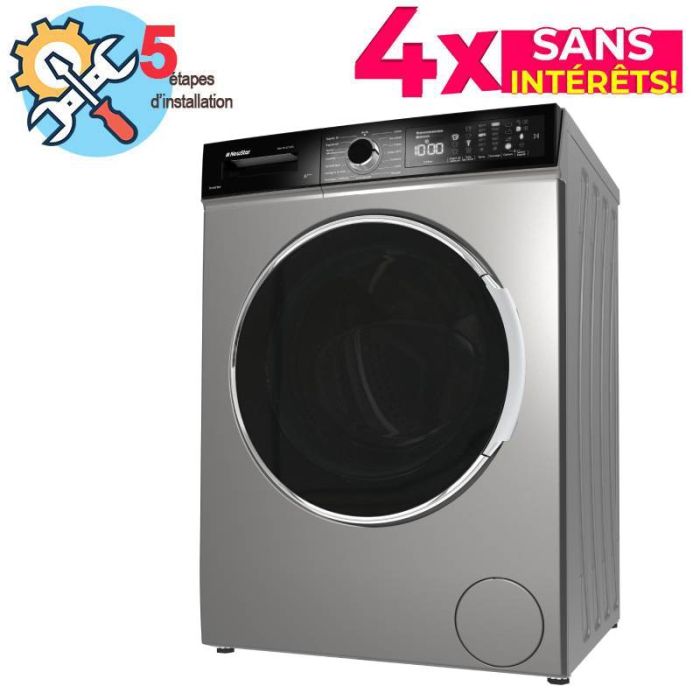 Lave linge Frontal Inverter NEWSTAR MFA1012CT3DS 10kg - Silver