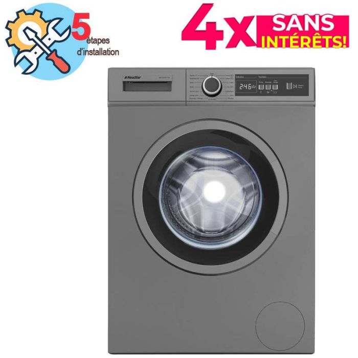 Lave Linge Frontal NEWSTAR MFA0610CT1DS 6kg - Silver