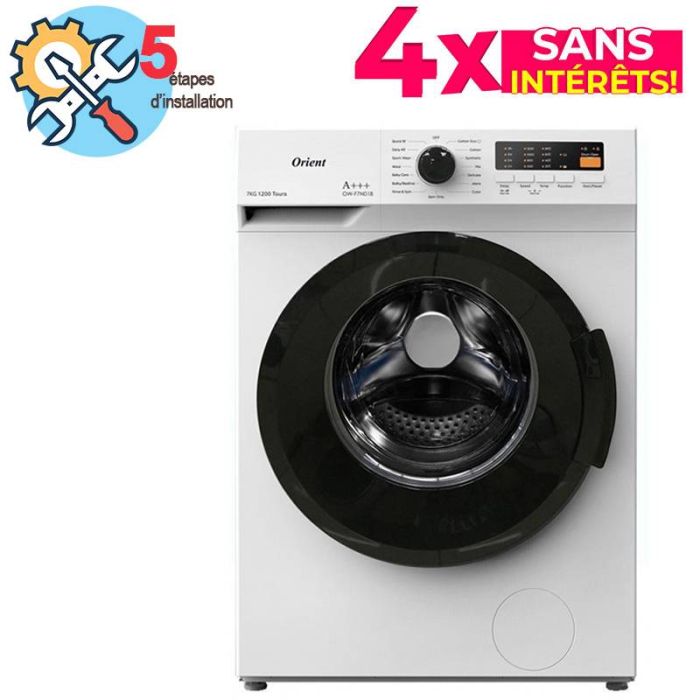 Lave Linge Frontal ORIENT OW-F7V03B 7Kg - Blanc