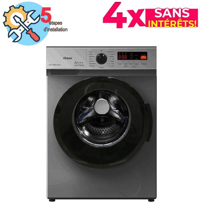 Lave Linge Frontal ORIENT OW-F7V03S 7Kg - Silver