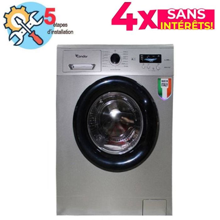 Lave linge Frontale CONDOR CON-G710S 7Kg - Silver