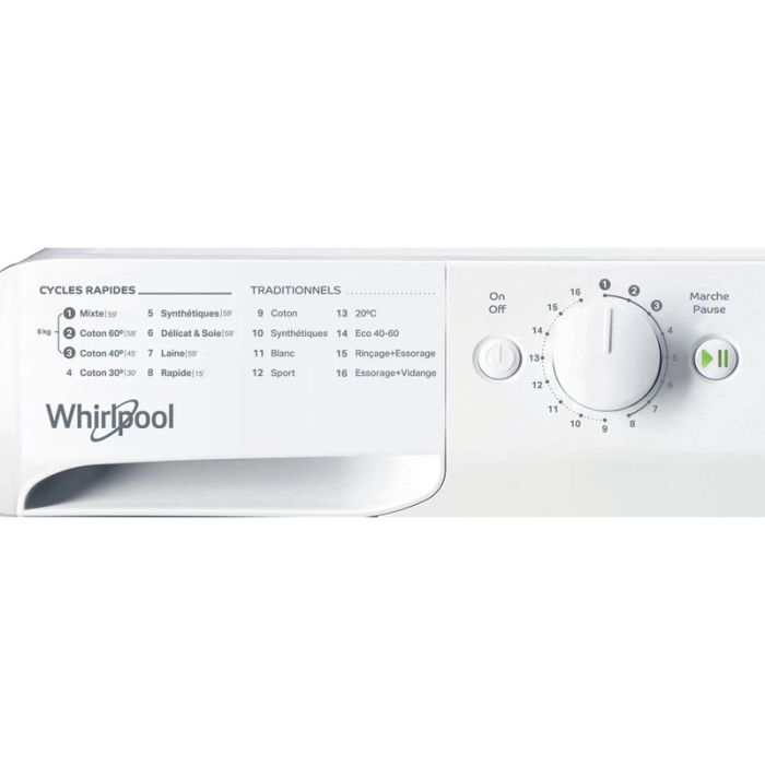 Lave linge Frontal WHIRLPOOL WMTA6101-NA 6kg - Blanc