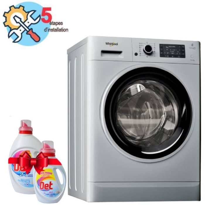 Lave linge séchant Frontal WHIRLPOOL FWDD117168SBSEX 11 Kg + Det 2.5L + 1L