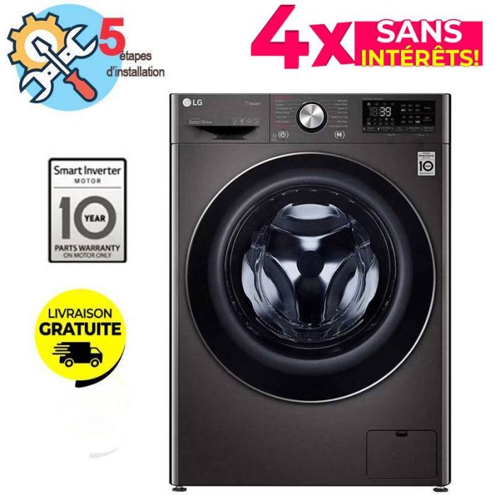 Lave linge Séchant Frontale LG F4R5VGG2E 9 Kg - Silver