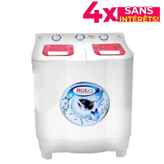 Lave Linge Semi-Automatique HGE ML-8-5 8.5 Kg - Blanc