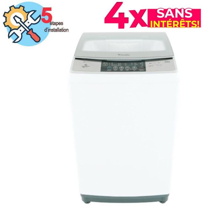 Lave linge Top CONDOR WL10-MS35-B 10.5Kg - Blanc