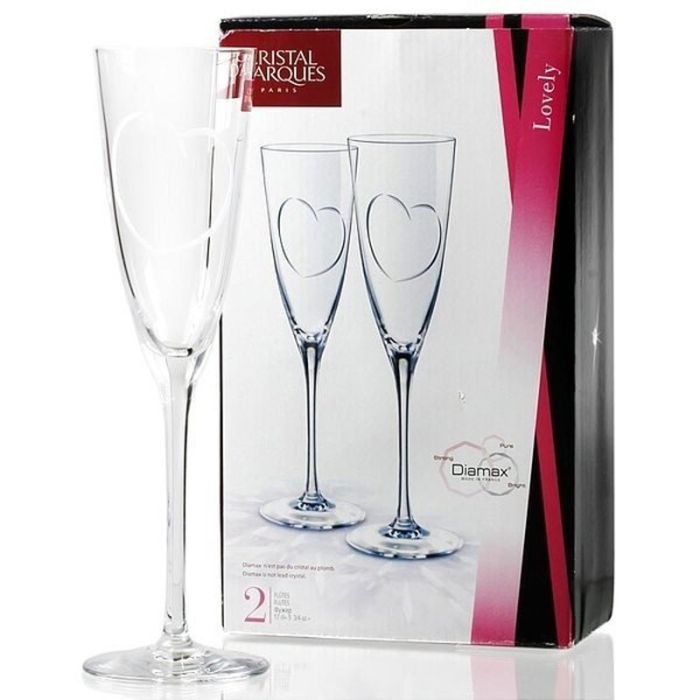 Lot De 2 Flutes CRISTAL D'ARQUE Lovely 17 cl