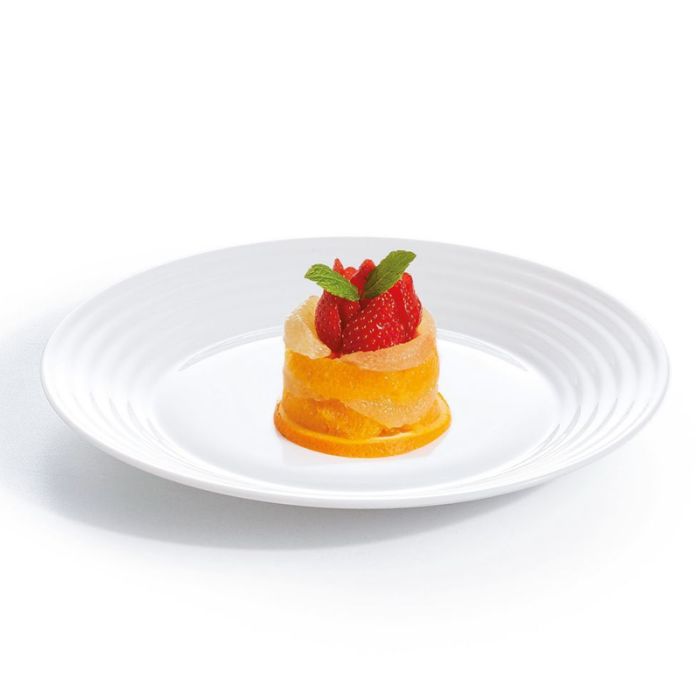 Assiettes à Dessert Luminarc Diablo 19cm - Lot De 4 En Verre Trempé Blanc