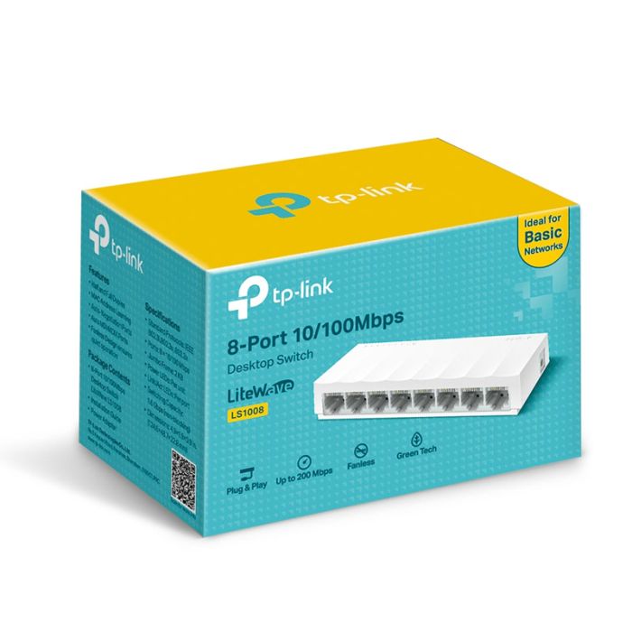 Switch TP-LINK LS1008  8 ports 10/100 Mbps - Blanc(LS-1008)